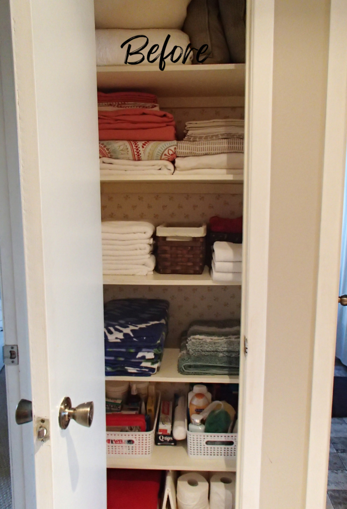 Linen Closet Organization with Baskets: A simple way to eliminate visual  clutter